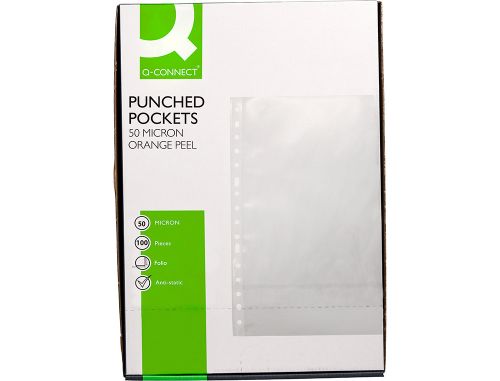 Bolsa catalogo/mica q-connect folio 50 microns martelada caixa de 100 unidades , Q-connect , 63403 , 5706002024475
